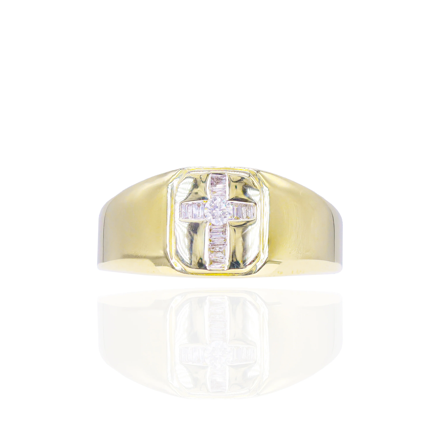 10k Gold Diamond Cross Band Ring