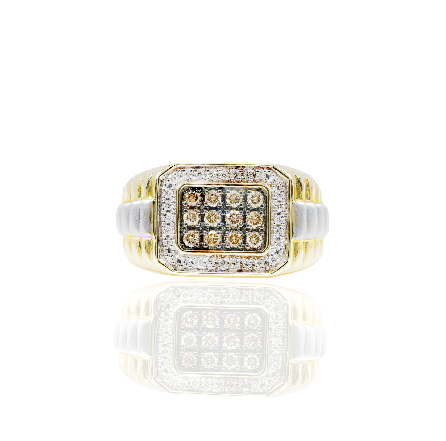 10k 2-Tone Chocolate Diamond Band Ring