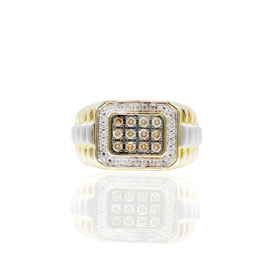 10k 2-Tone Chocolate Diamond Band Ring