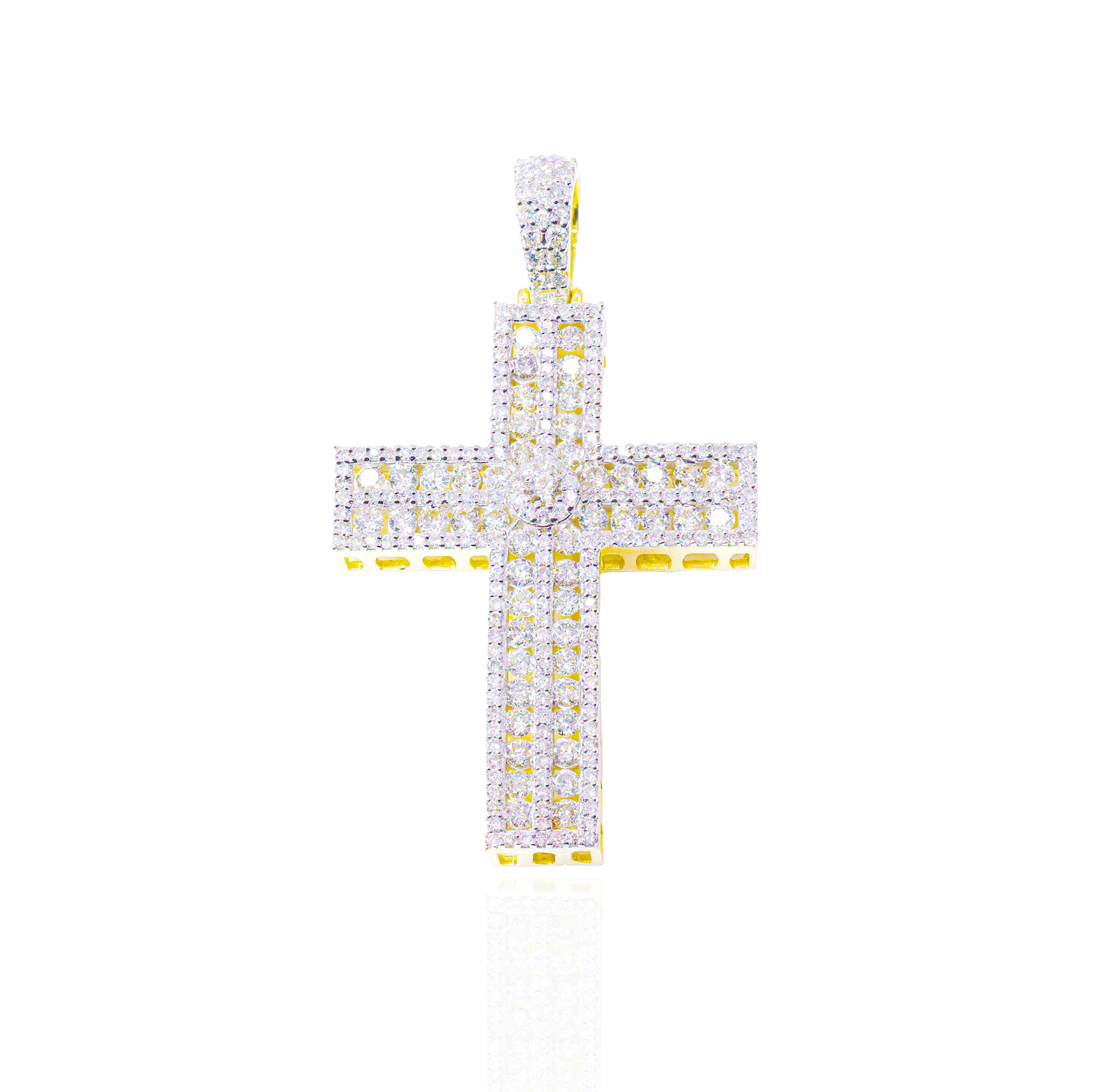 14k Block Diamond Cross