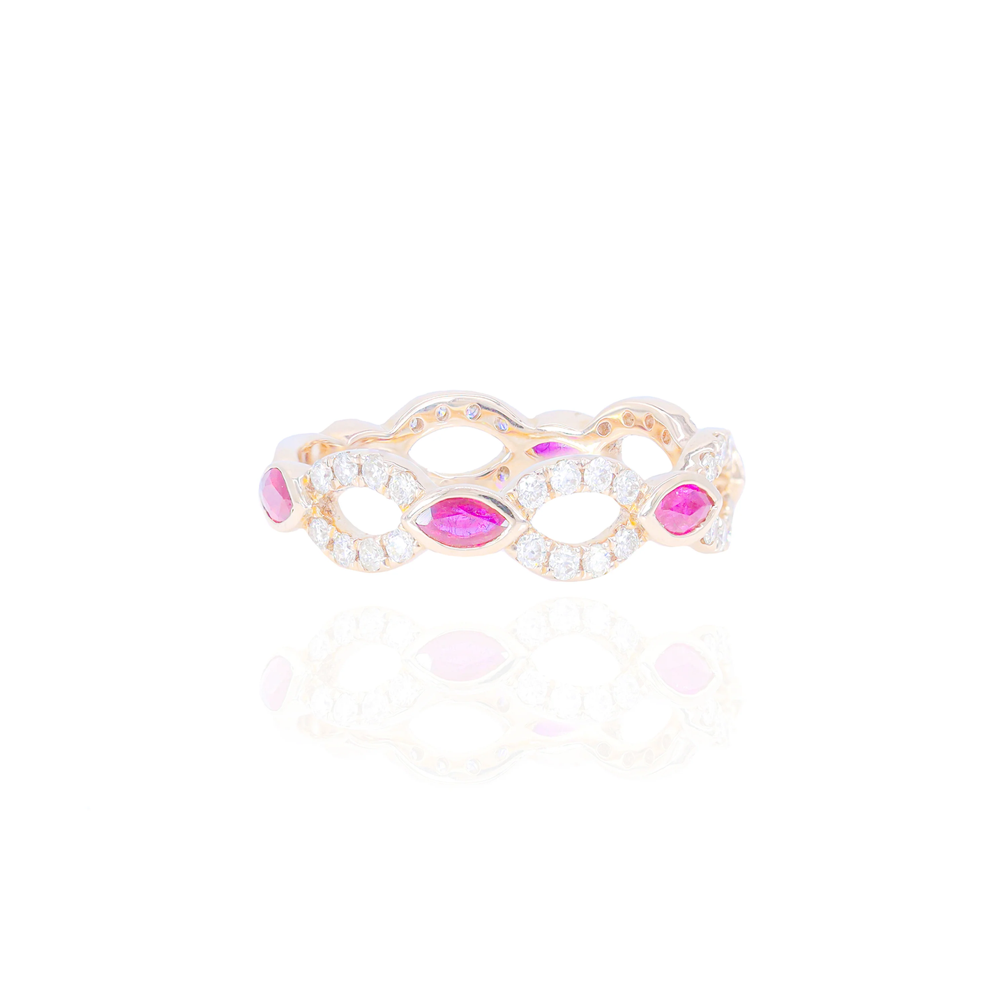 14k Rose Gold Natural Ruby & Diamond Ring