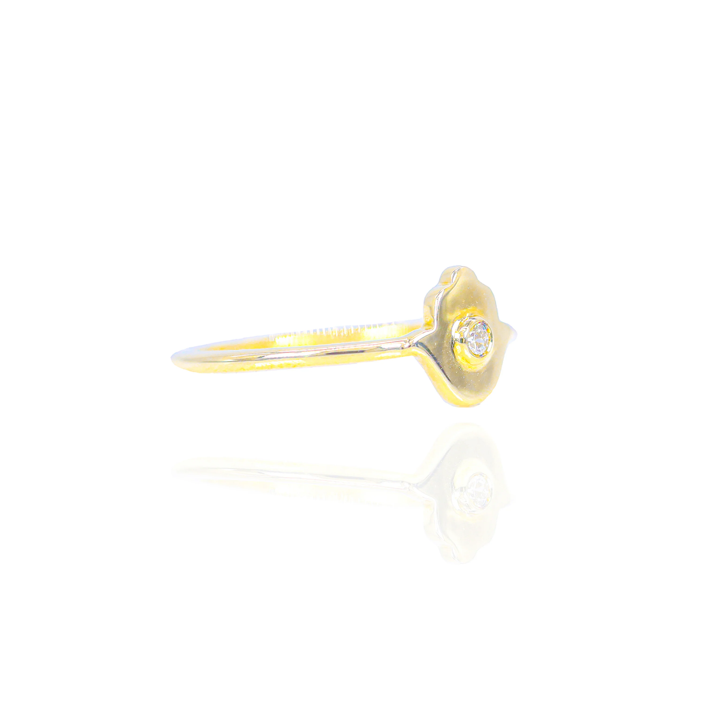 14k Gold Diamond Hamsa Ring