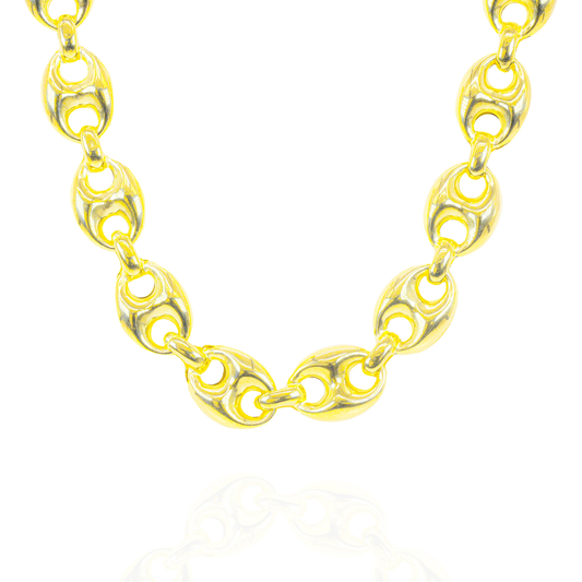 18k Yellow Gold Puff Link Bracelet 7.5"