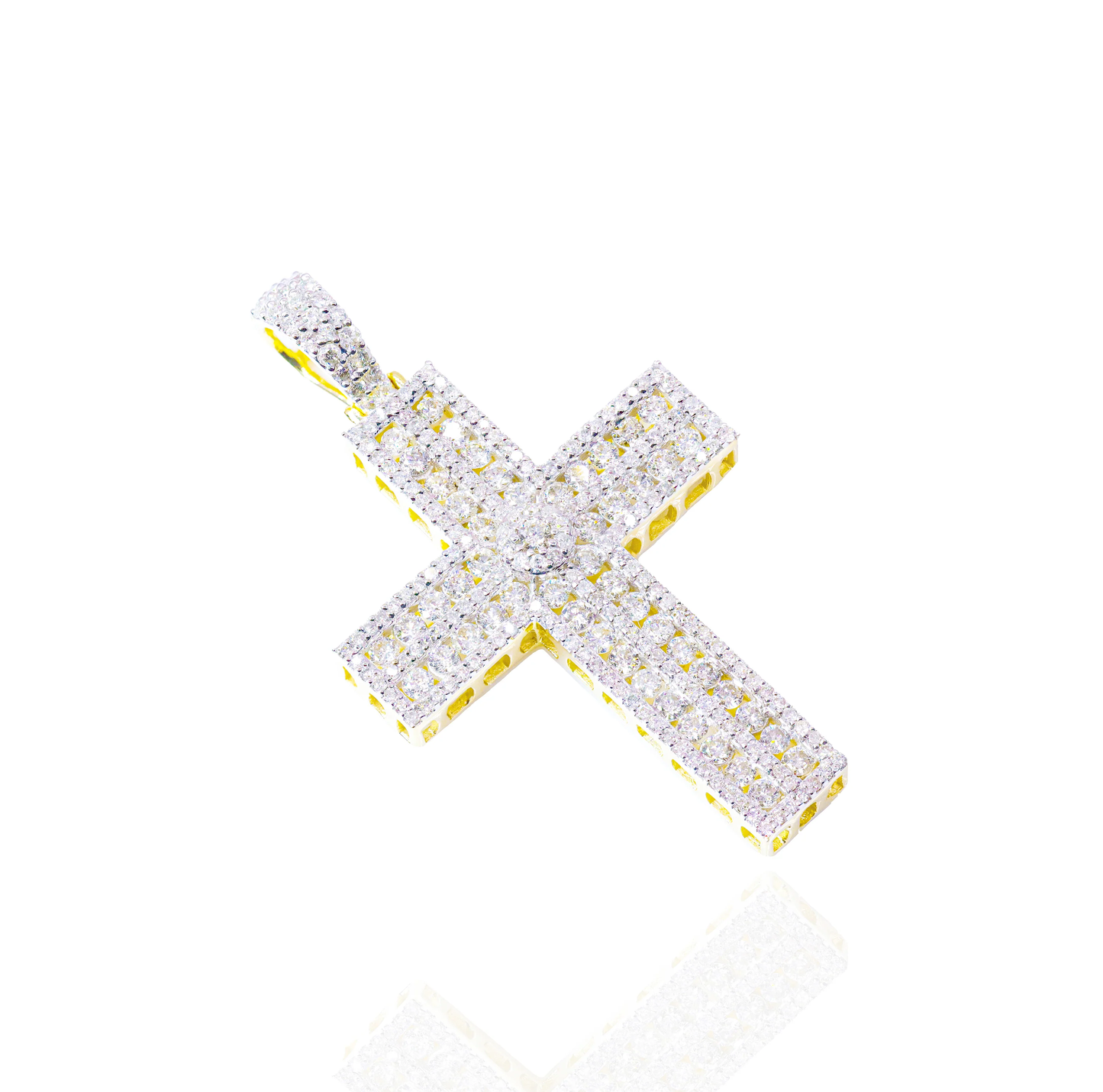 14k Block Diamond Cross