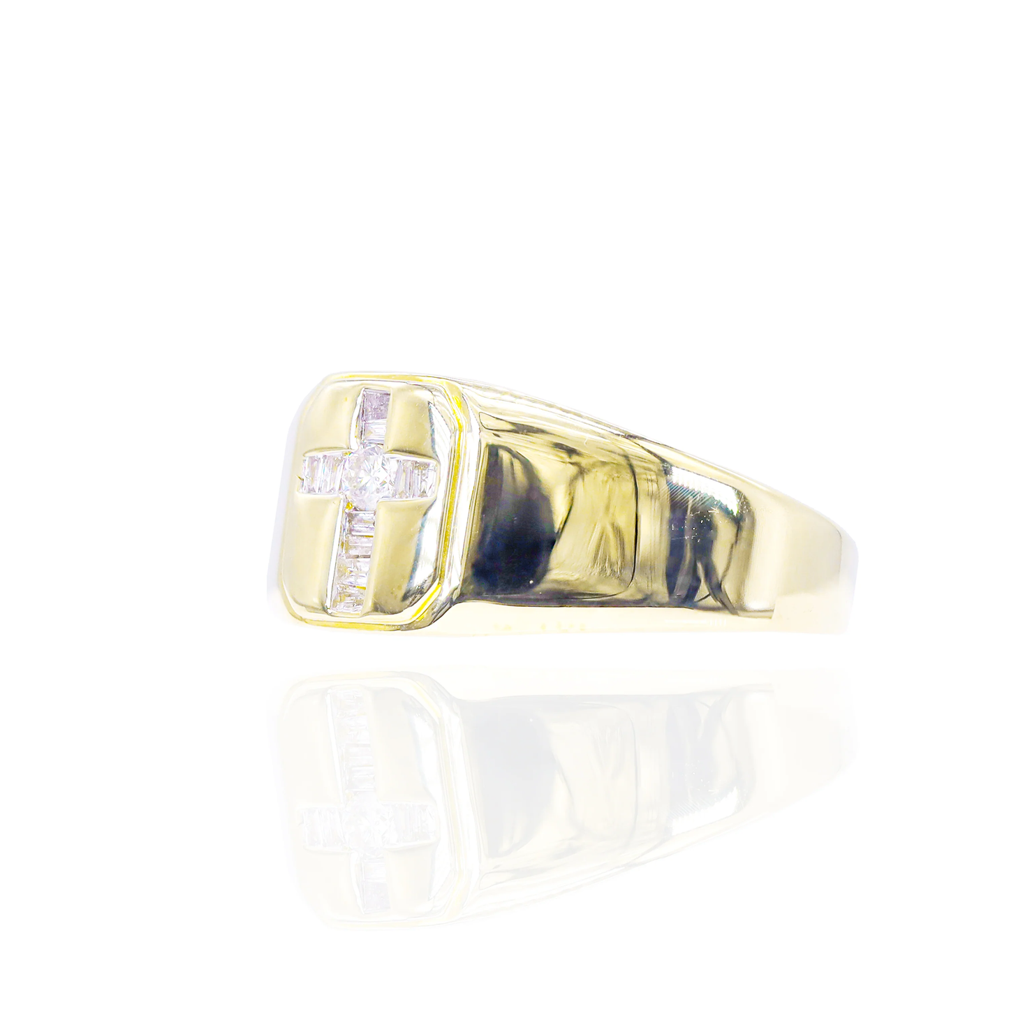 10k Gold Diamond Cross Band Ring
