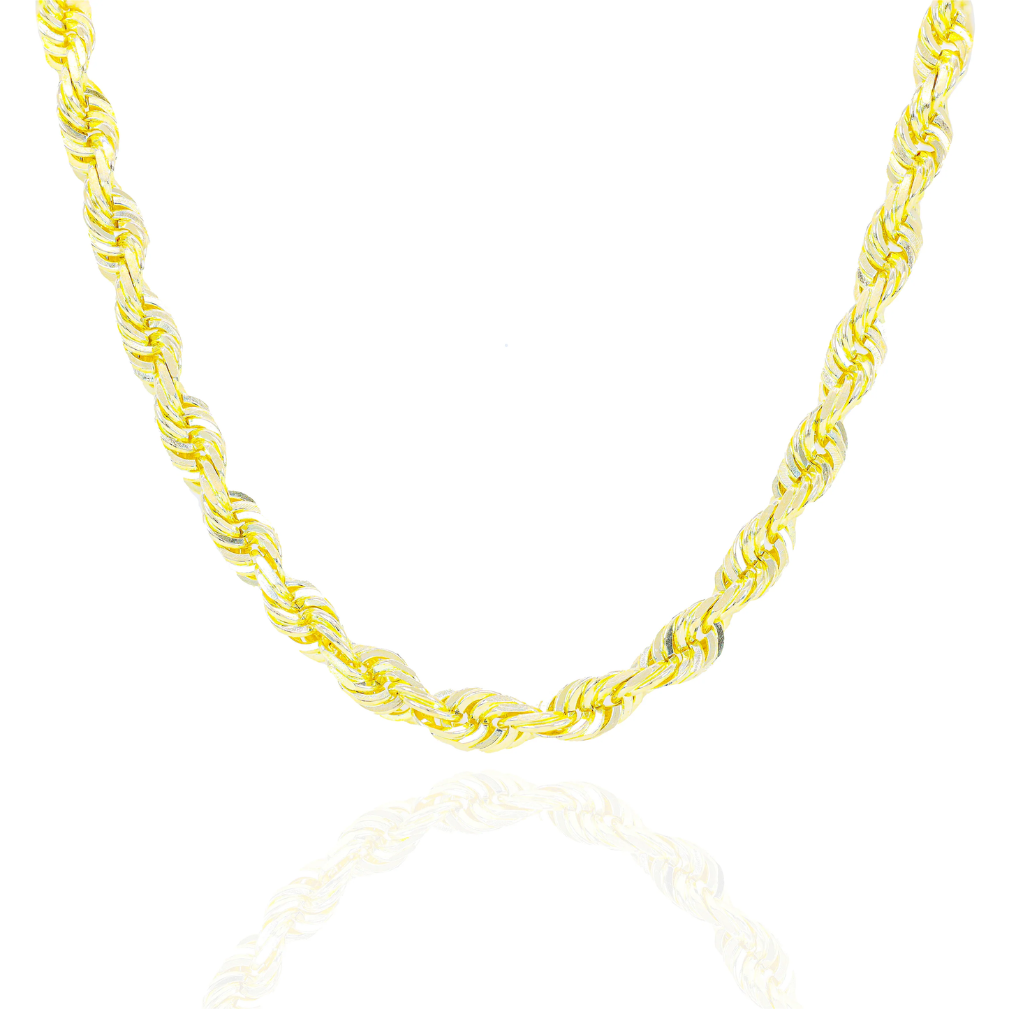 10k Yellow Gold Semi Solid Rope Chain 24"