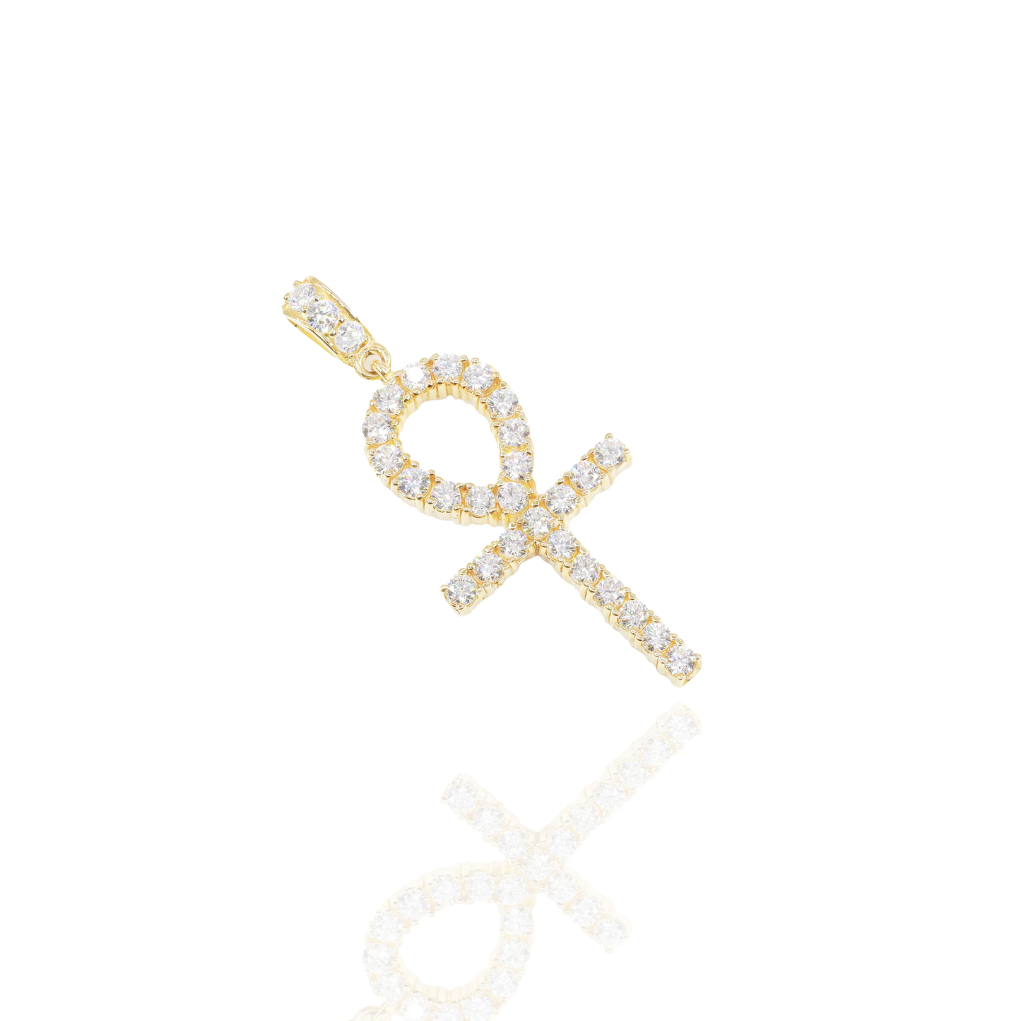 14k 6-Pointer Diamond Ankh Pendant