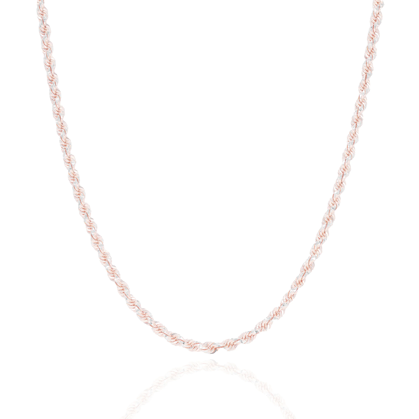 14k Rose Gold Diamond Cut 2-Tone Rope Chains