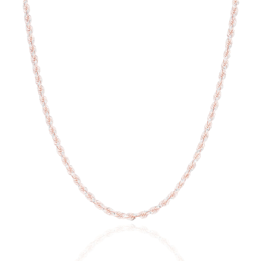 14k Rose Gold Diamond Cut 2-Tone Rope Chains