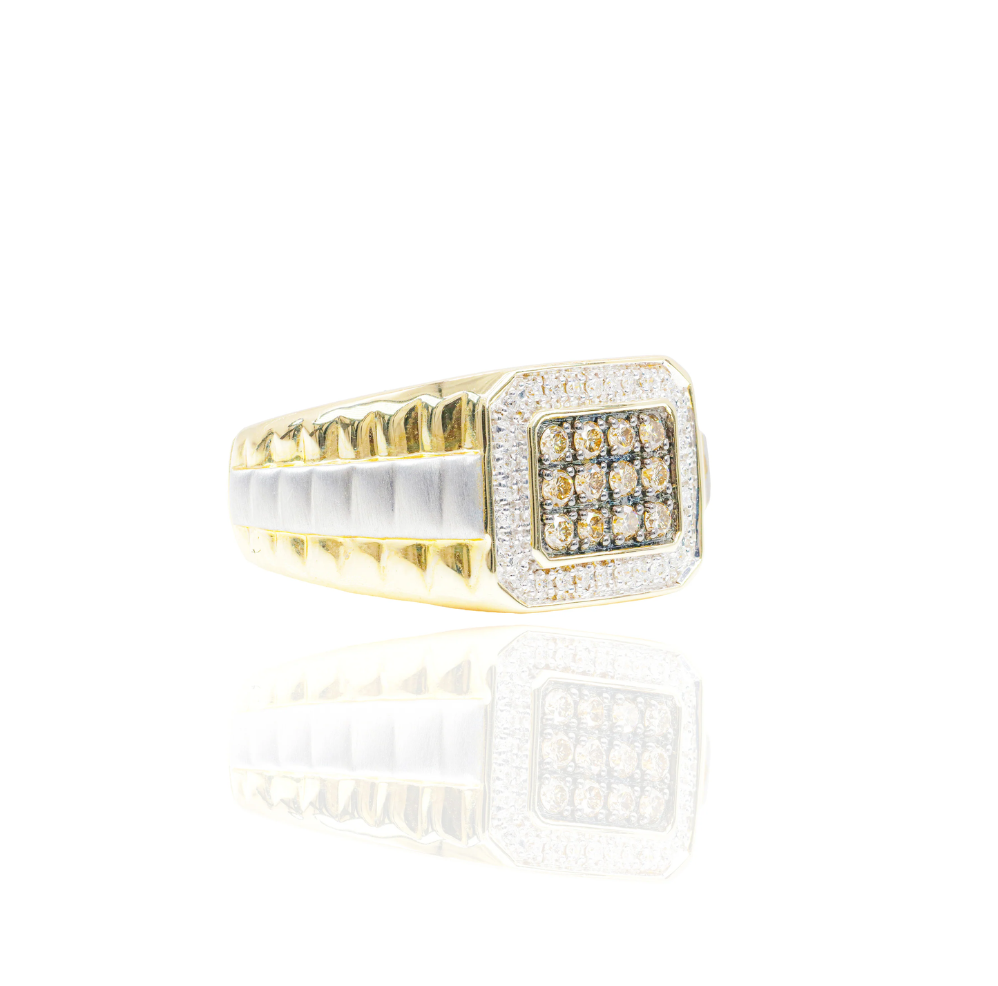 10k 2-Tone Chocolate Diamond Band Ring