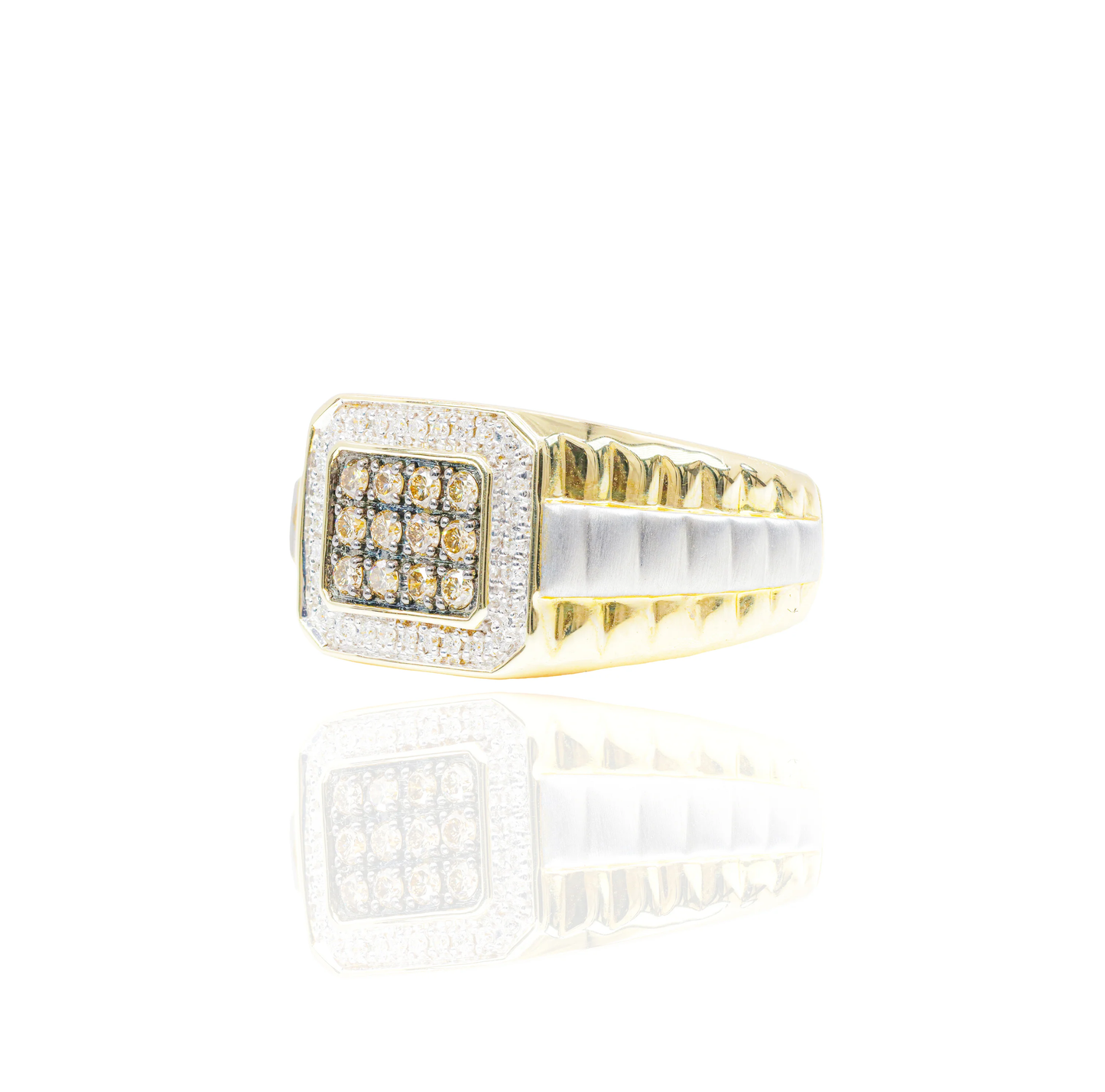 10k 2-Tone Chocolate Diamond Band Ring