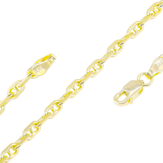 14k Gold Designer Link Bracelet 7"