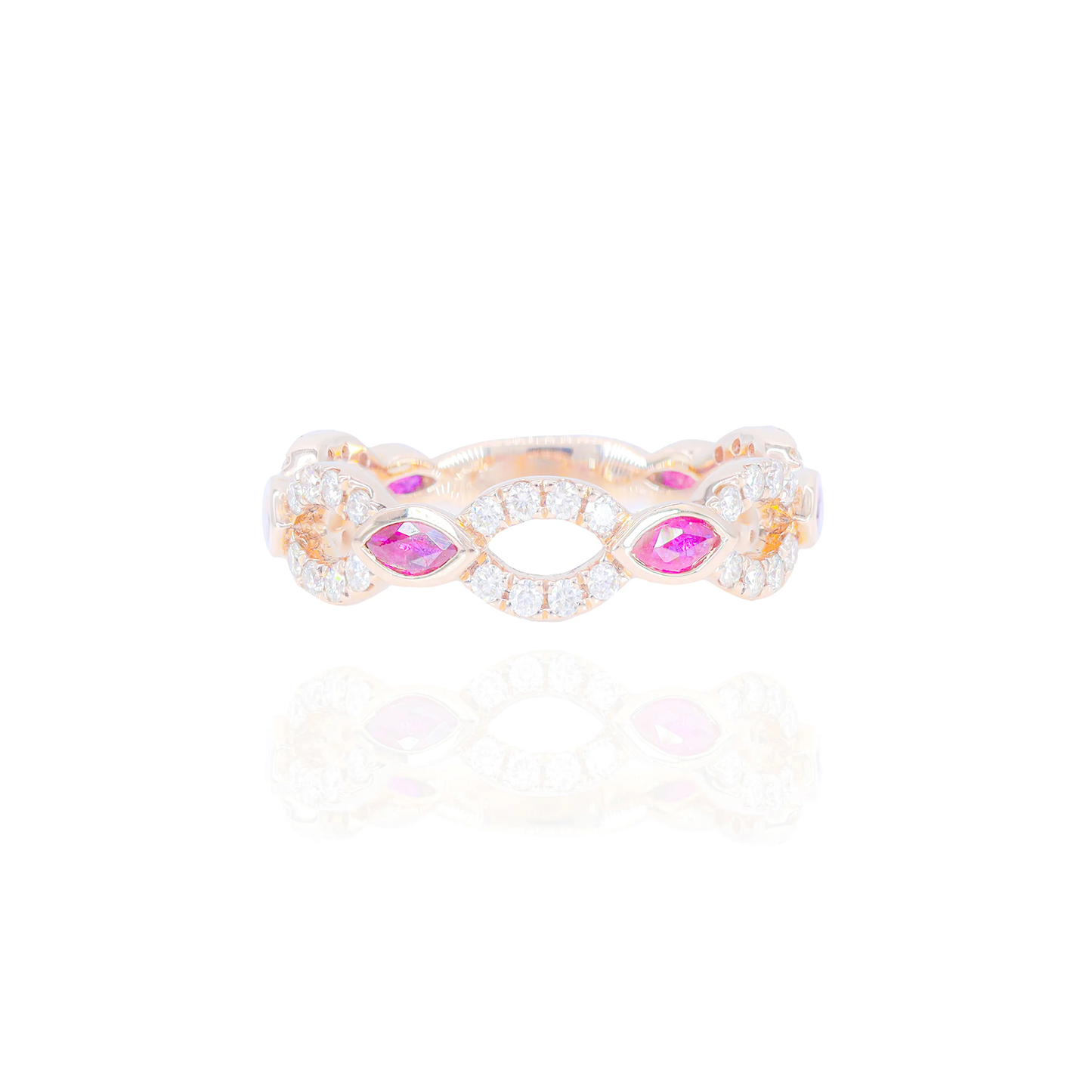 14k Rose Gold Natural Ruby & Diamond Ring