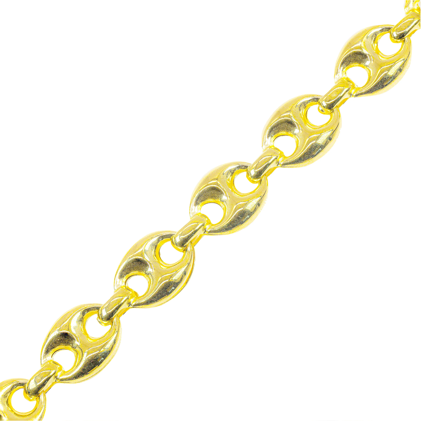 10k Yellow Gold Puff Link Bracelet 7.5"